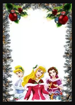 Quadro Feliz Natal princesas Quadro Feliz Natal princesas com suas fotos